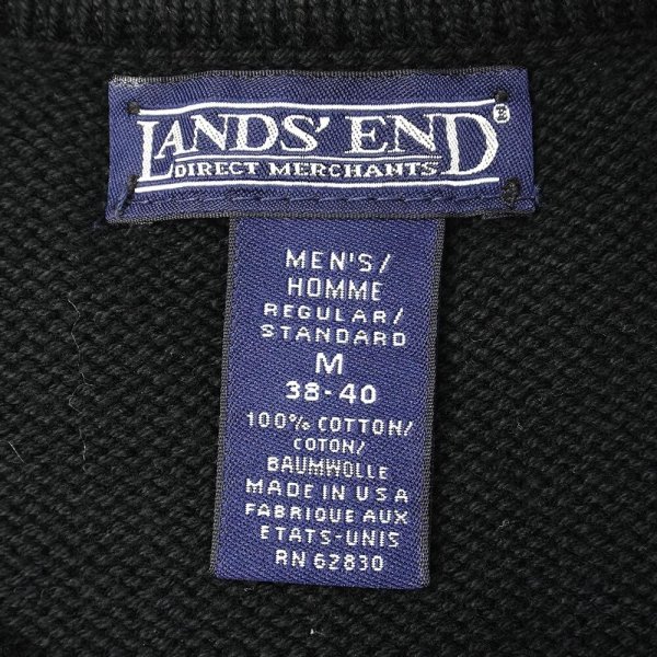 画像2: 90's LANDS' END コットンドリフターセーター "BLACK / MADE IN USA" (2)
