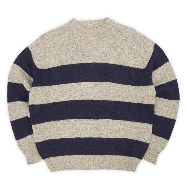 画像1: 80's L.L.Bean ワイドボーダー ウールニット "MADE IN USA" (1)