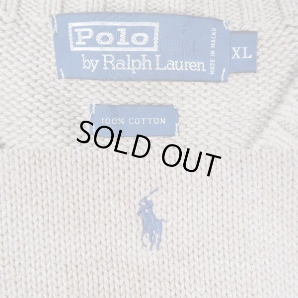 画像3: 90's Polo Ralph Lauren Vネック コットンニットベスト (3)