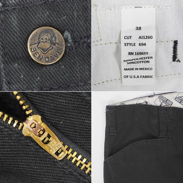 画像4: 00's BEN DAVIS フリスコ ワークパンツ "BLACK" (4)