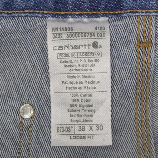 画像3: 00's Carhartt ダブルニー デニムペインターパンツ "B73 DST / W38 L30" (3)