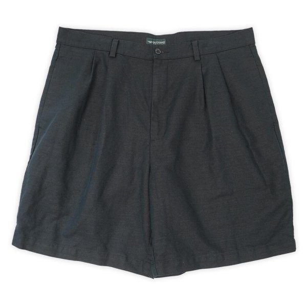 画像1: Early 00's DOCKERS 2タック コットンリネンショーツ "BLACK / W36" (1)