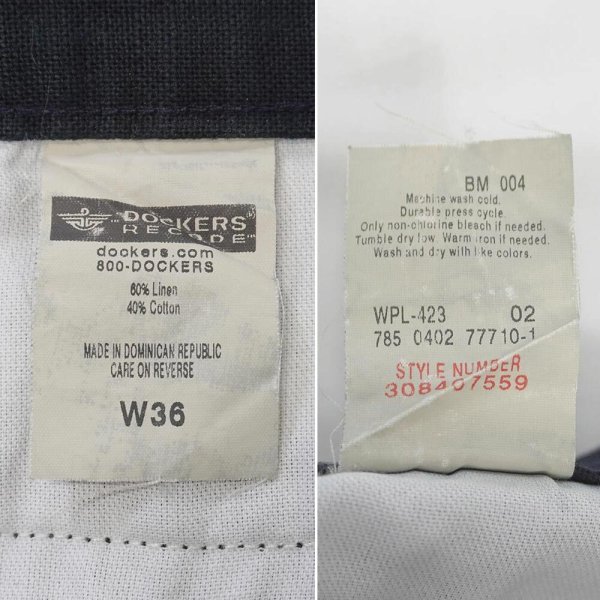 画像3: Early 00's DOCKERS 2タック コットンリネンショーツ "BLACK / W36" (3)