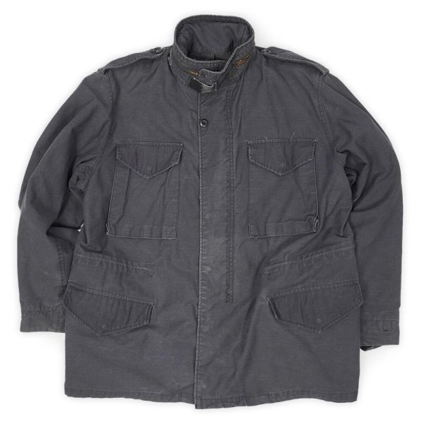 画像1: 90's ALPHA INDUSTRIES M-65 フィールドジャケット "FADE BLACK / MADE IN USA" (1)