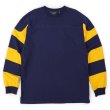 画像1: 00's ORVIS L/S フットボールTシャツ “NAVY × YELLOW” (1)