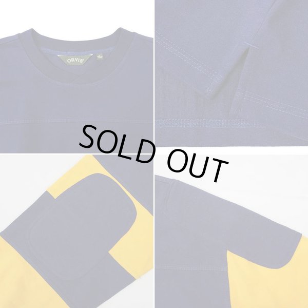 画像3: 00's ORVIS L/S フットボールTシャツ “NAVY × YELLOW” (3)