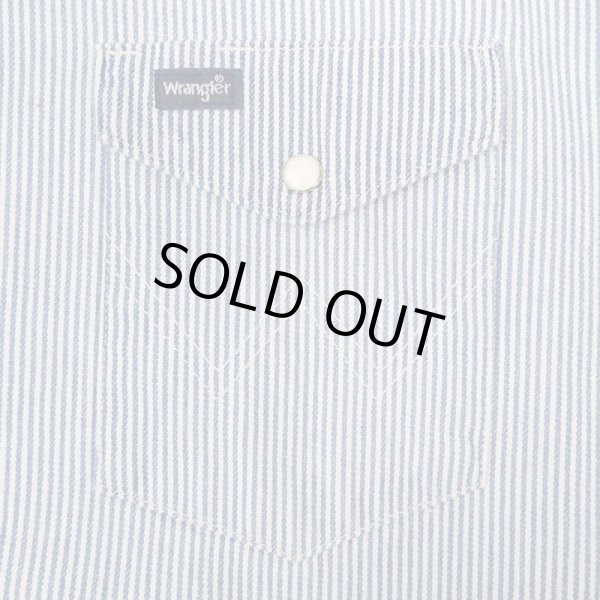 画像3: 90's Wrangler ヒッコリーストライプ柄 ウエスタンシャツ (3)