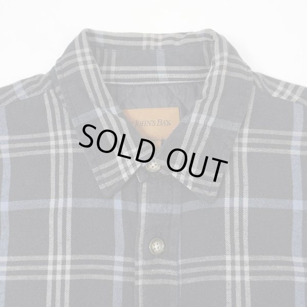 画像3: 90's ST.JOHN'S BAY キルティングライナー ネルシャツ "BLACK Plaid" (3)