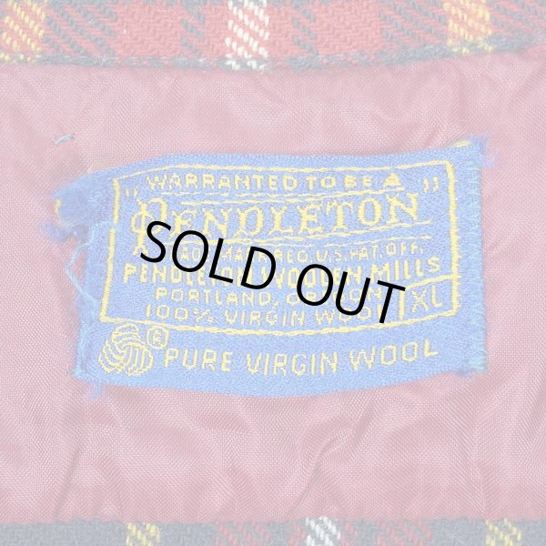 画像2: 60's Pendleton オープンカラー ウールシャツ "NAVY Plaid" (2)