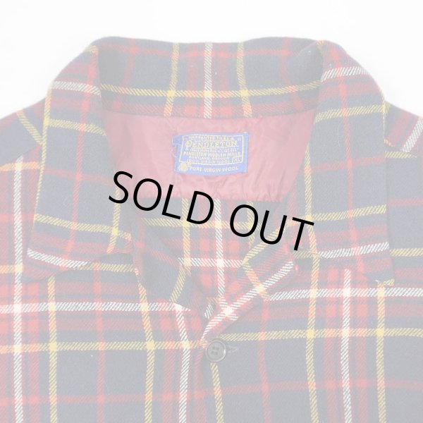 画像3: 60's Pendleton オープンカラー ウールシャツ "NAVY Plaid" (3)