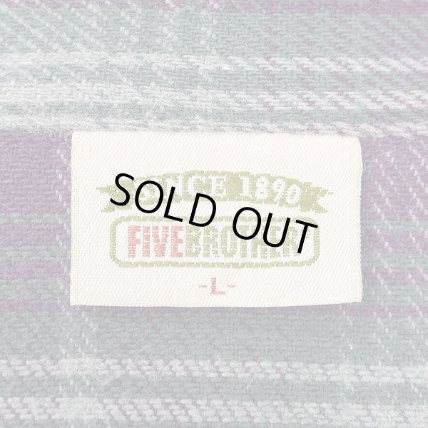 画像2: Late 90's FIVE BROTHER ヘビーネルシャツ (2)