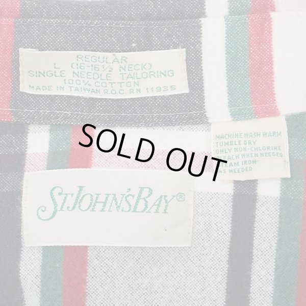 画像2: 90's ST JOHN'S BAY フランネル ボタンダウンシャツ "Black Plaid" (2)