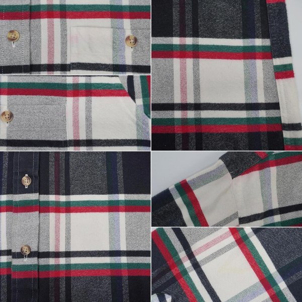 画像5: 90's ST JOHN'S BAY フランネル ボタンダウンシャツ "Black Plaid" (5)