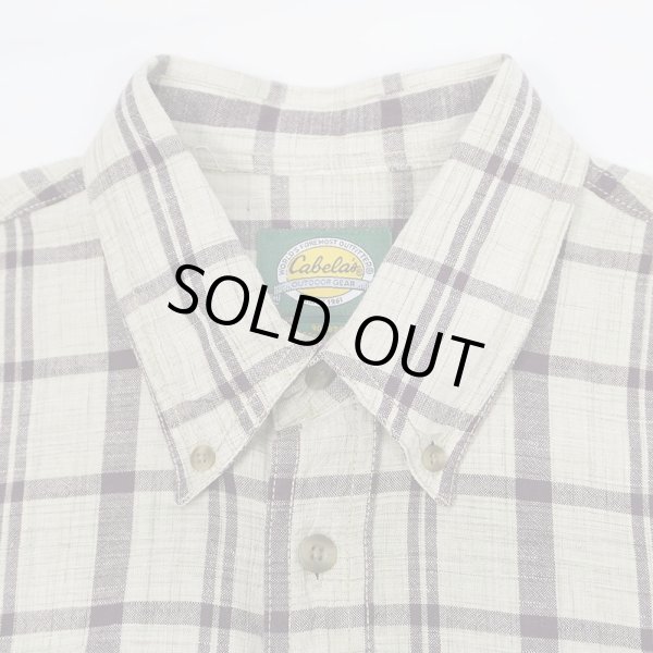 画像3: 00's Cabela's S/S ボタンダウンシャツ “Dark Brown Plaid” (3)