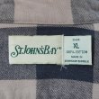 画像2: 90's ST JOHN'S BAY ブロックチェック柄 ヘビーネルシャツ "BLACK × BEIGE" (2)