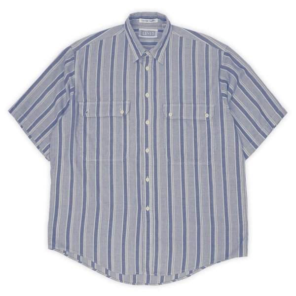 画像1: 80's Levi's マルチストライプ柄 S/S レギュラーカラーシャツ "SILVER LABEL" (1)