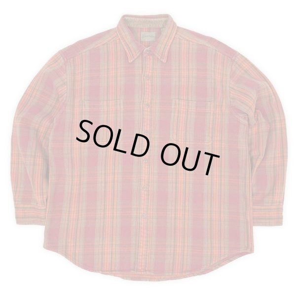 画像1: 90's ST JOHN'S BAY ヘビーネルシャツ “Burgundy Plaid” (1)