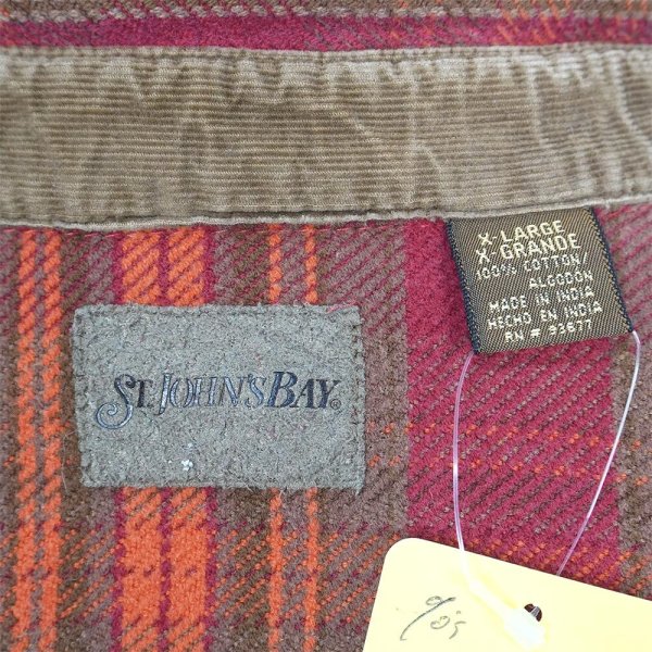 画像2: 90's ST JOHN'S BAY ヘビーネルシャツ “Burgundy Plaid” (2)