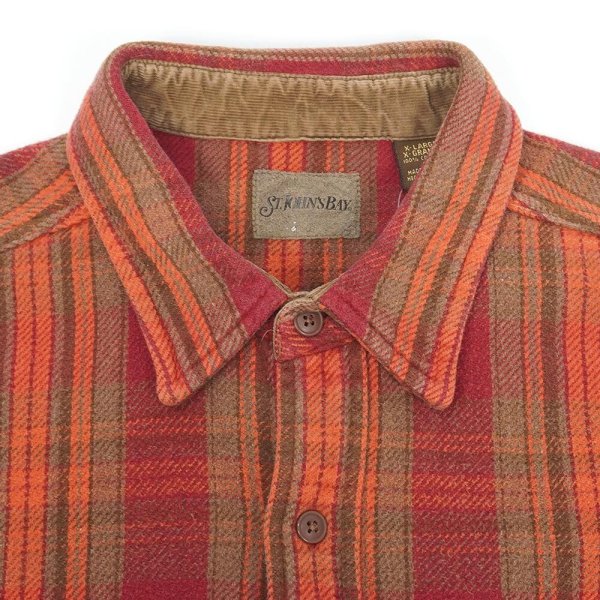 画像3: 90's ST JOHN'S BAY ヘビーネルシャツ “Burgundy Plaid” (3)