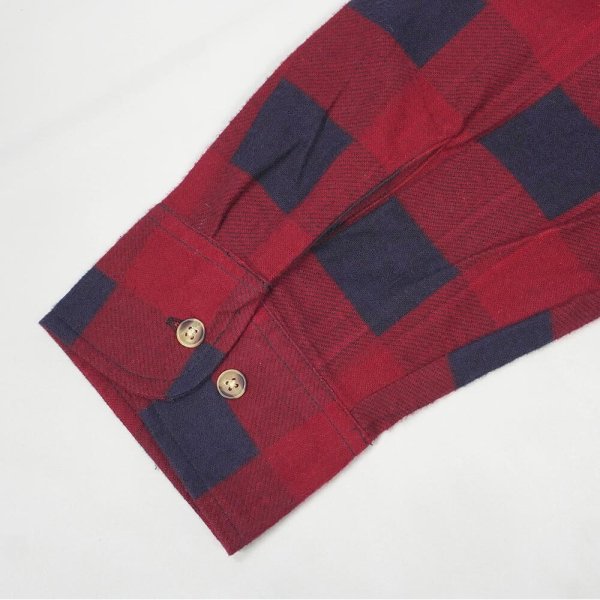 画像4: 90's BASIC EDITIONS ブロックチェック柄 プリントネルシャツ “DEADSTOCK” (4)