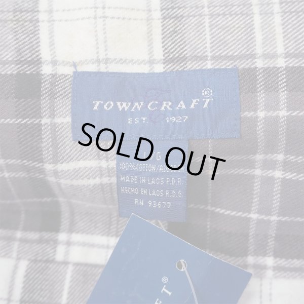 画像2: 90's TOWNCRAFT フランネルシャツ "White×Gray Plaid / DEADSTOCK" (2)