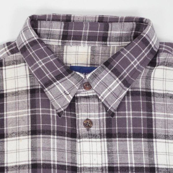画像3: 90's TOWNCRAFT フランネルシャツ "White×Gray Plaid / DEADSTOCK" (3)