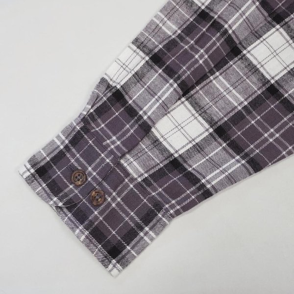 画像4: 90's TOWNCRAFT フランネルシャツ "White×Gray Plaid / DEADSTOCK" (4)