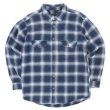画像1: 00's FIELD & STREAM ヘビーネルシャツ "Blue Ombre Plaid" (1)