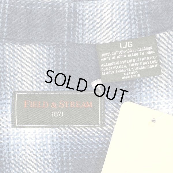 画像2: 00's FIELD & STREAM ヘビーネルシャツ "Blue Ombre Plaid" (2)