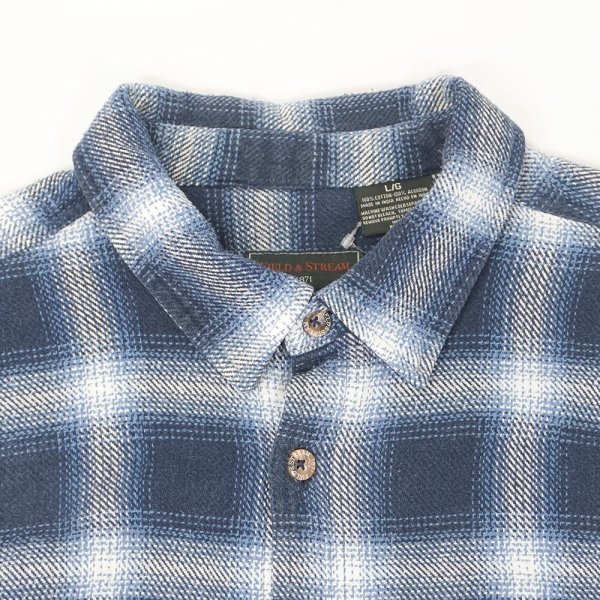 画像3: 00's FIELD & STREAM ヘビーネルシャツ "Blue Ombre Plaid" (3)