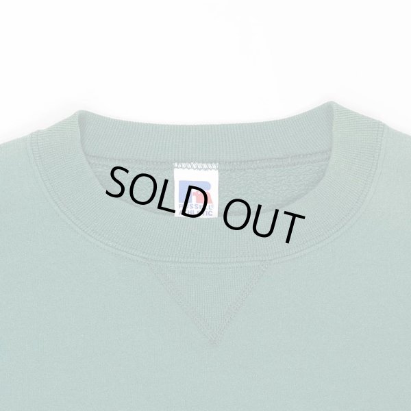 画像4: 90's RUSSELL 前V ブランクスウェット "FADE GREEN / MADE IN USA / sizeXXL" (4)