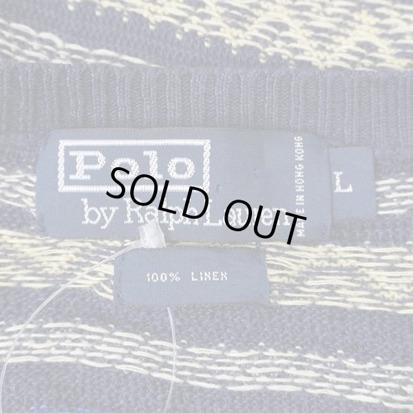 画像2: 90's Polo Ralph Lauren 総柄 リネンニット (2)