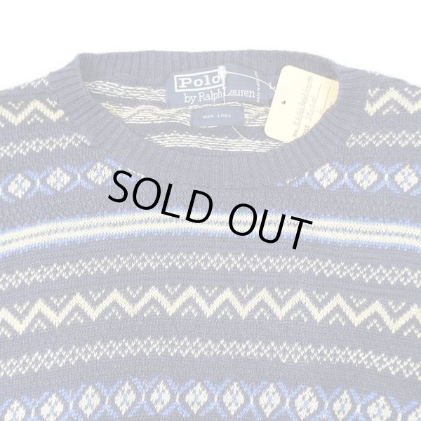 画像3: 90's Polo Ralph Lauren 総柄 リネンニット (3)