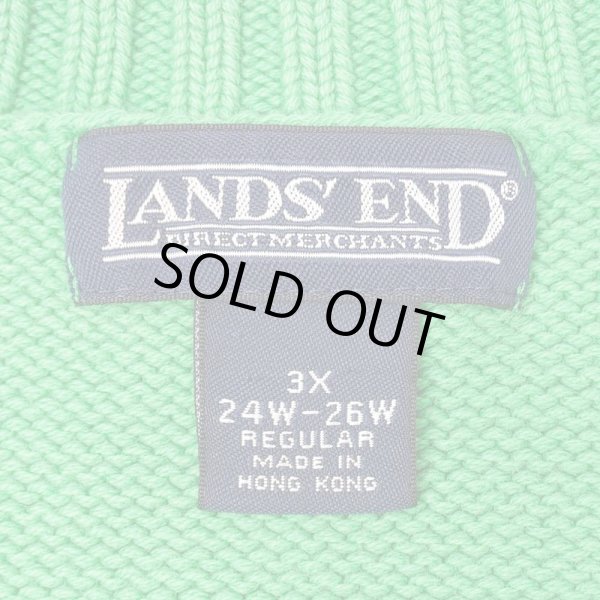 画像2: 00's LANDS' END コットンドリフターセーター "GREEN / 3X" (2)