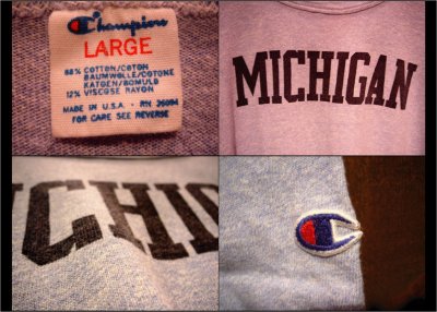 画像2: 80's チャンピオン ワンツー染込みプリントTee "MICHIGAN”