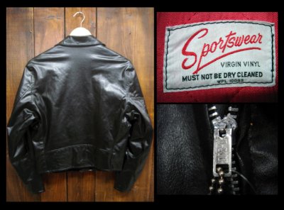 画像2: VINTAGE VINYL LEATHER RIDERS JACKET "DEAD STOCK"