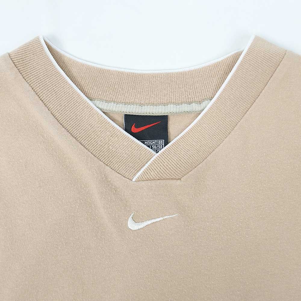 00's NIKE Vネック ロゴ刺繍 Tシャツ 