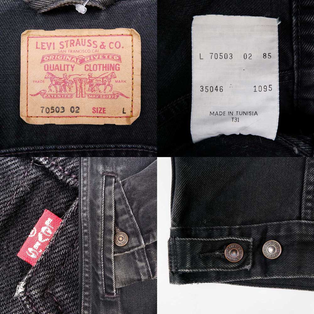 90's Euro Levi's 70503 ブラックデニムジャケットmot01091303003503