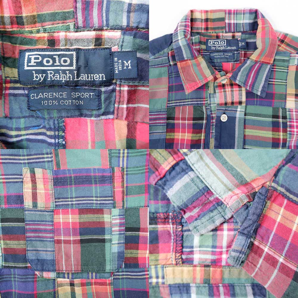 90's Polo Ralph Lauren S/S パッチワーク プルオーバーシャツ ”CLARENCE  SPORT