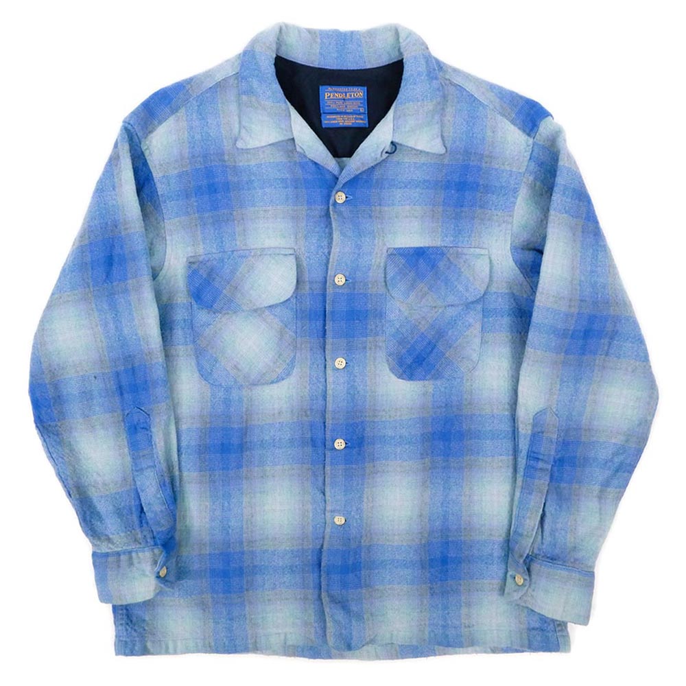 8001円 100%正規品 PENDLETON オンブレチェック ウールシャツ オープンカラー