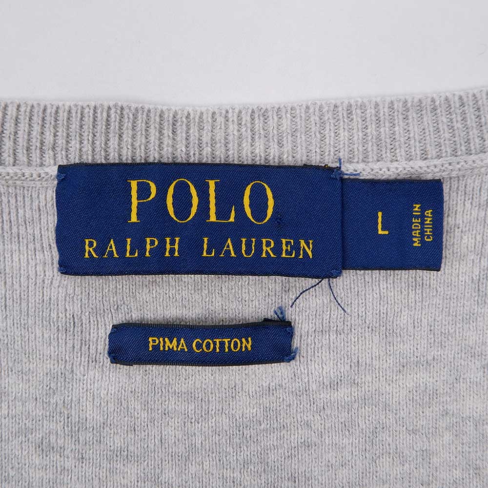 00's Polo Ralph Lauren Vネック コットンニットベスト “GRAY”mtp08141301485107｜VINTAGE