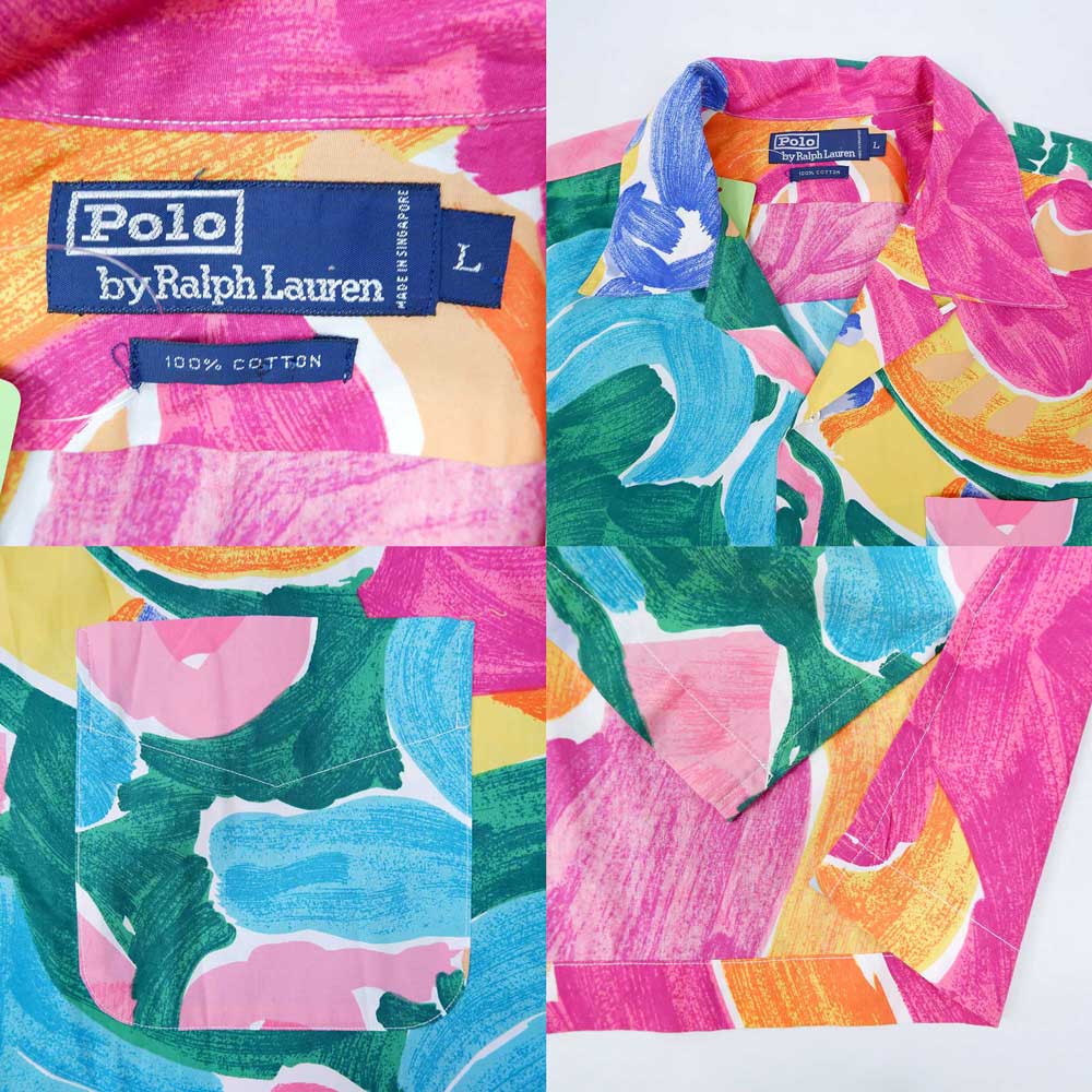 90's Polo Ralph Lauren S/S オープンカラーシャツmtp03060601752608｜VINTAGE / ヴィンテージ