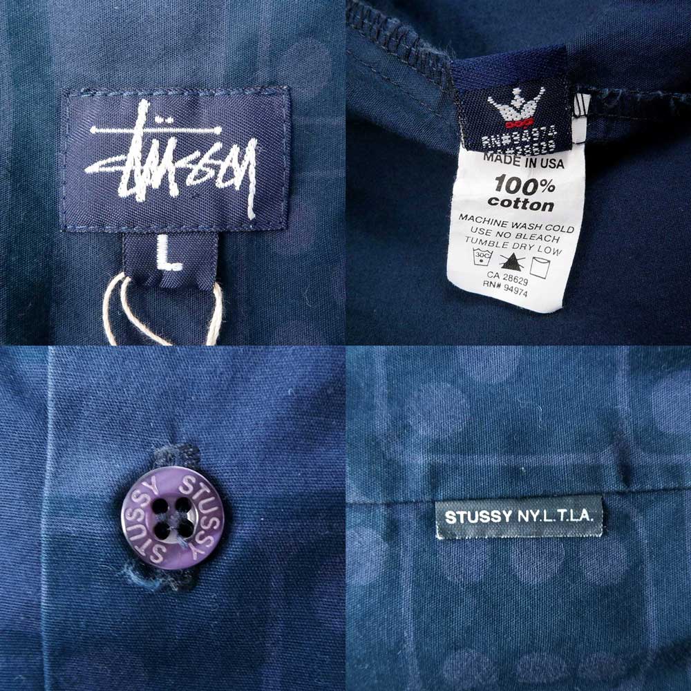 90-00's OLD STUSSY S/S 総柄シャツ "MADE IN USA"mtp03151100005310｜VINTAGE