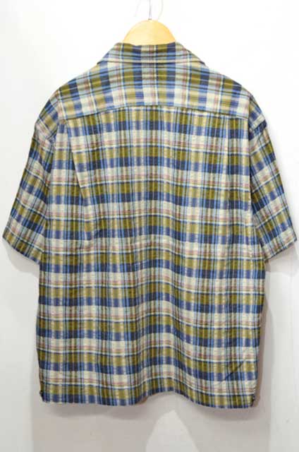 60's Jantzen S/S シアサッカー オープンカラーシャツ “マドラスチェック柄 / ショート丈”