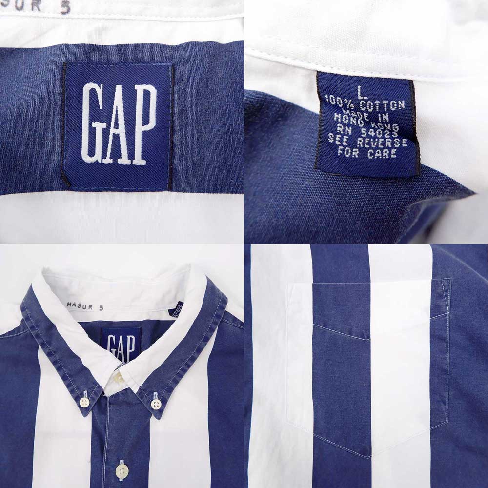 90's OLD GAP ストライプ柄 S/S ボタンダウンシャツmtp03061101802619｜VINTAGE / ヴィンテージ