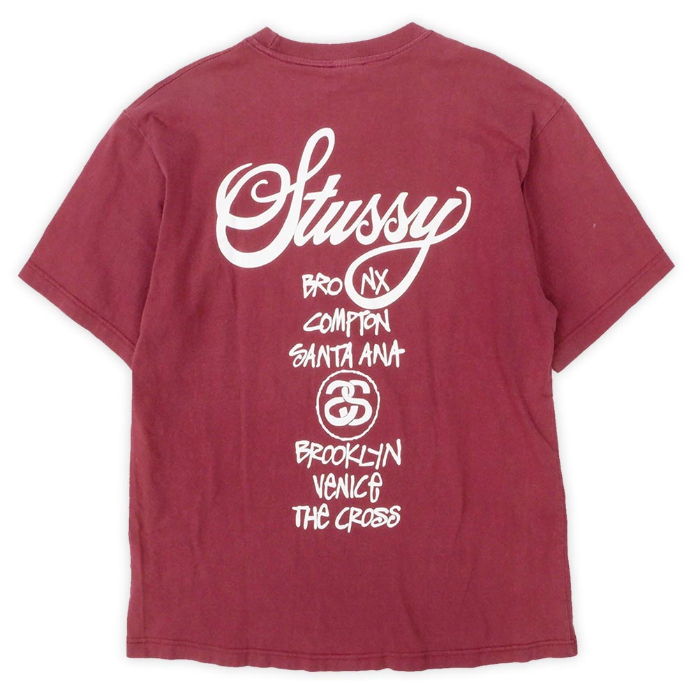 90's OLD STUSSY プリントTシャツ “WORLD TOUR / DESIGNED BY USA”