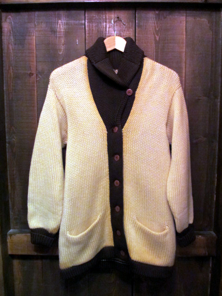 40〜50's VINTAGE ショールカラーカーディガン "2TONE”｜VINTAGE / ヴィンテージ-KNIT / ニット｜used