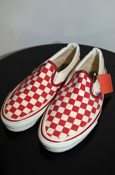 90 S Vans チェッカーフラッグ スリップオン Deadstock Sho 005 Shoes 靴 Used Vintage Box Hi Smile