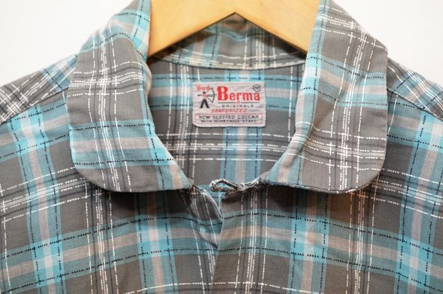50's-60's Bud Berma オープンカラーシャツ “丸襟”SHI-195｜VINTAGE 