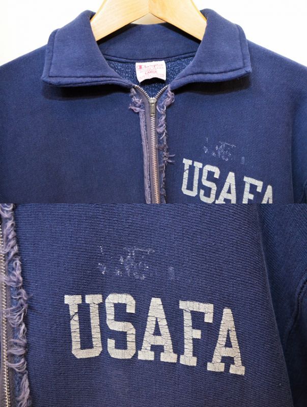 70's Champion ハーフジップリバースウィーブスウェット “USAFA”sp-358｜VINTAGE / ヴィンテージ-SWEAT